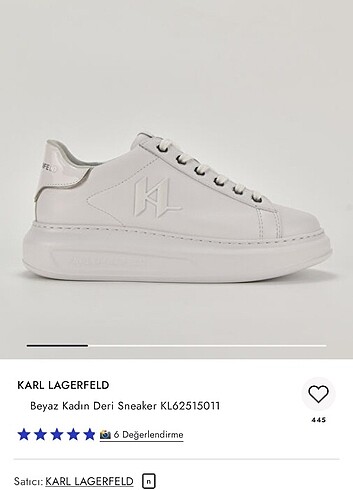 37 Beden Beyaz sneakers spor ayakkabi karl lagerfeld gercek deri