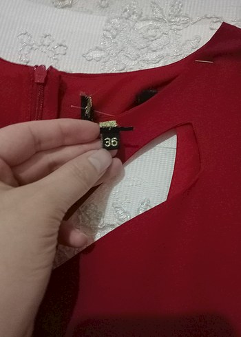 s Beden kırmızı Renk Kırmızı Uzun Abiye Elbise