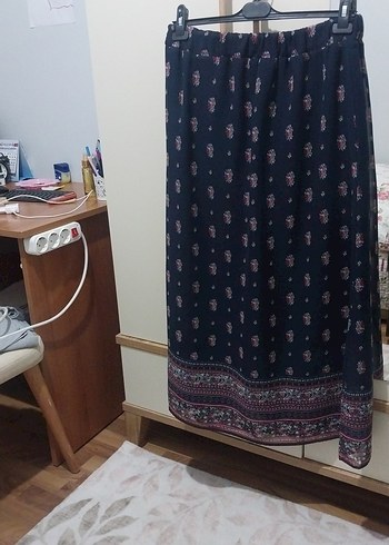 Bohem Tarzı Lacivert Uzun Etek - Görsel 7