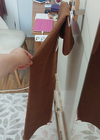 Diger Uzun Kahverengi Bambu  Şal - Görsel 4