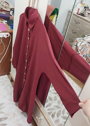 Bordo Uzun Kollu Kadın Tunik - Görsel 5