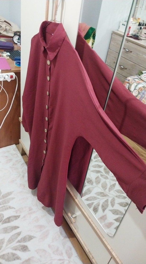 Bordo Uzun Kollu Kadın Tunik - Görsel 4