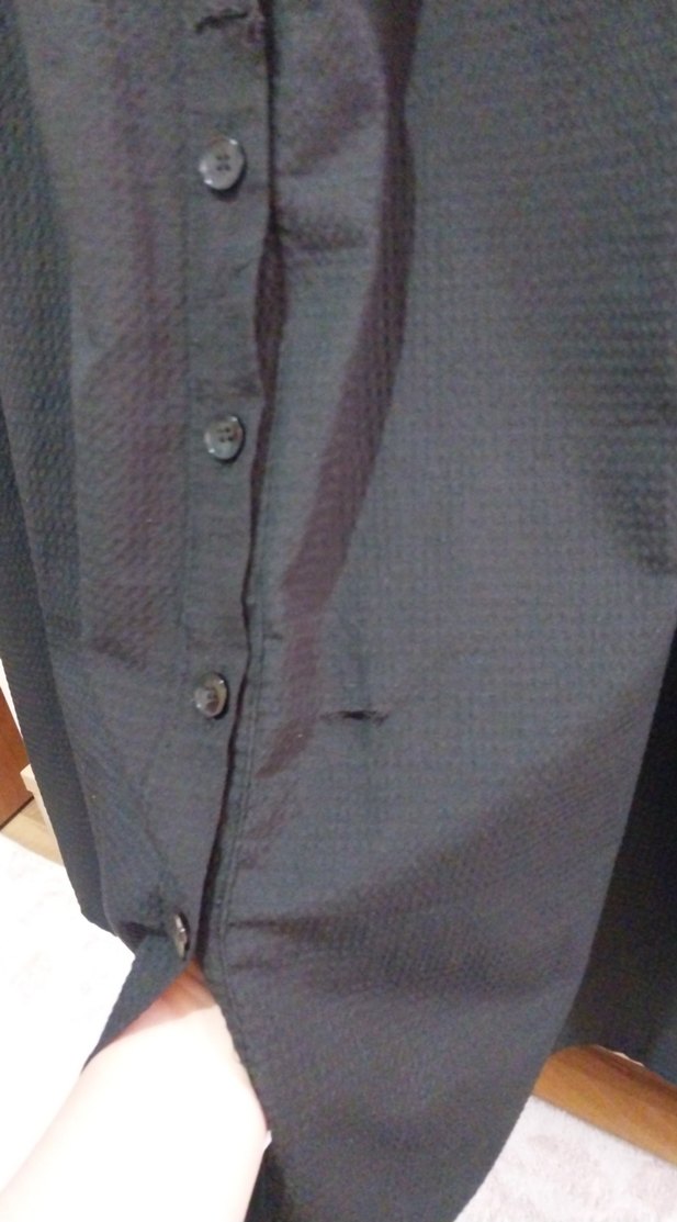 Siyah Fırfırlı Uzun Kollu Gömlek - Görsel 4