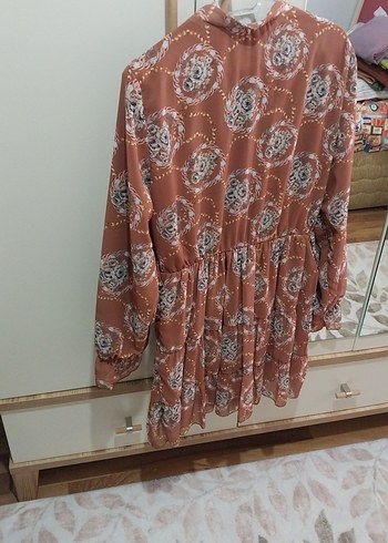 Volanlı, uzun kollu, bağcıklı bohem tunik - Görsel 6