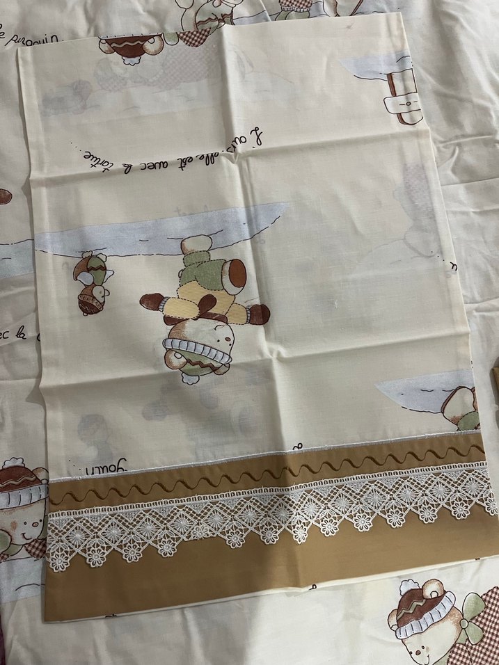 Nakışlı Pamuklu Çocuk Uyku Seti Bej - Görsel 2