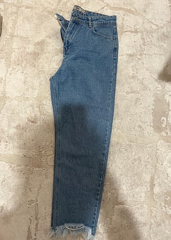 Kadın Gri Mavi Midi Boy Kot Pantolon