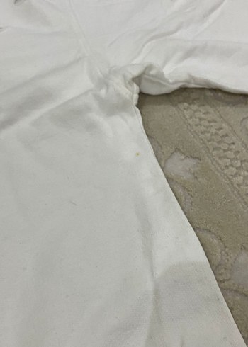 Kadın Beyaz Kısa Kollu Pamuklu Tişört - Görsel 3