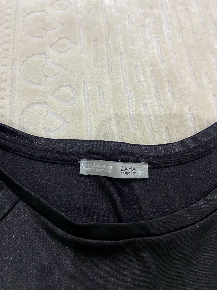 Siyah Kadın Kısa Kollu Tişört - Görsel 2