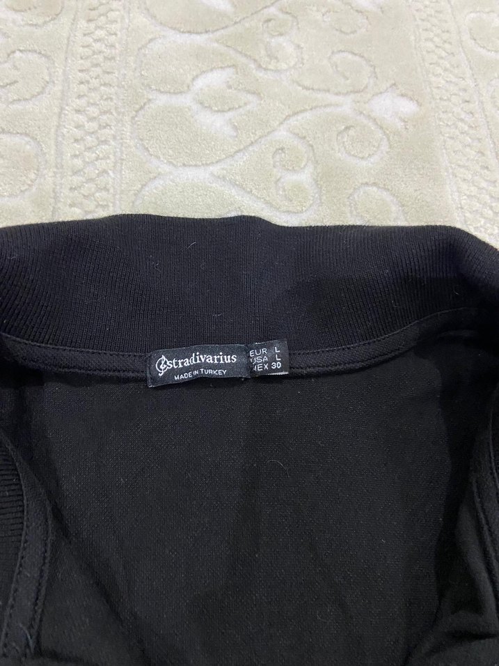 Siyah Keten Polo Tişört - Görsel 2