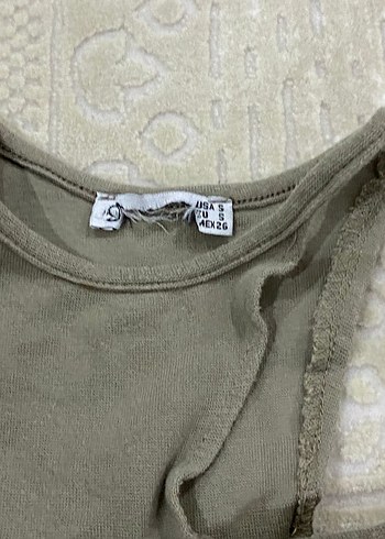 Düz Bej Crop Top - Görsel 2