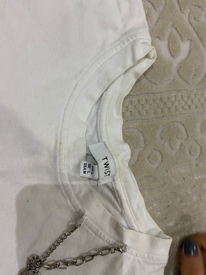 Baskılı Beyaz Kadın Tişört - Görsel 3