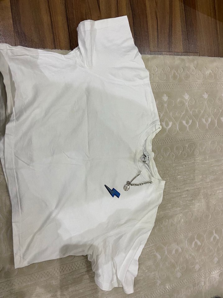 Baskılı Beyaz Kadın Tişört - Görsel 2