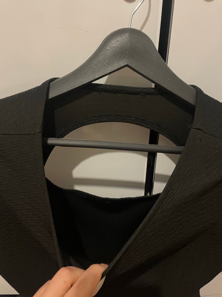 Siyah Midi Kadın Elbise V Yaka - Görsel 4