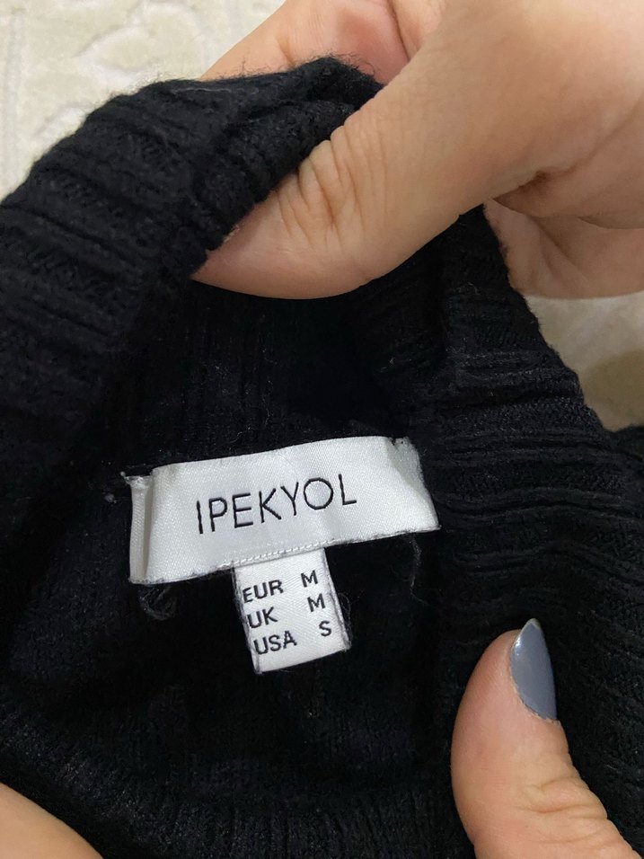 Siyah Kolsuz Balıkçı Yaka Triko Kazak - Görsel 2