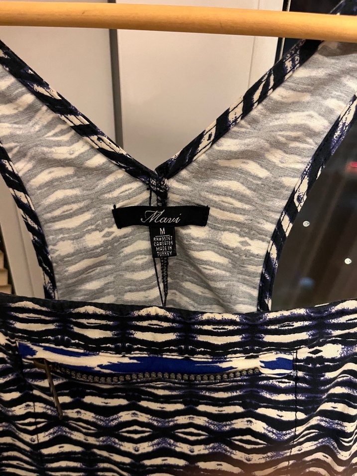 Mavi Desenli Askılı elbise - Görsel 2