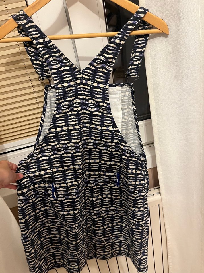 Mavi Desenli Askılı elbise - Görsel 3