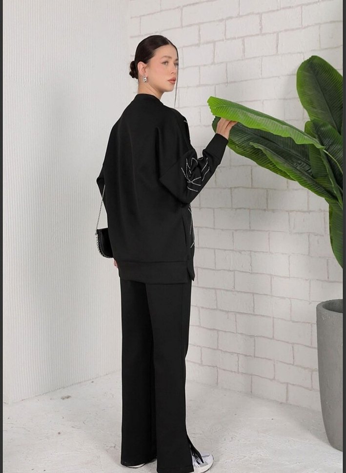 Kadın Siyah  Uzun Kollu Takım - Görsel 2