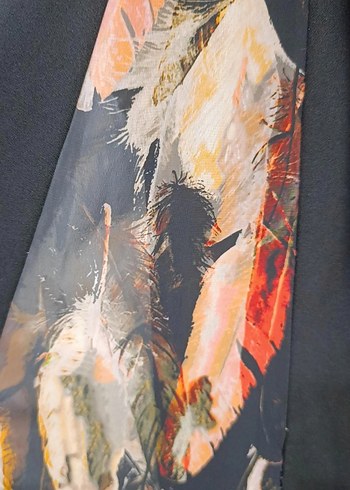 Uzun Kollu Siyah Piliseli Bohem Elbise - Görsel 5