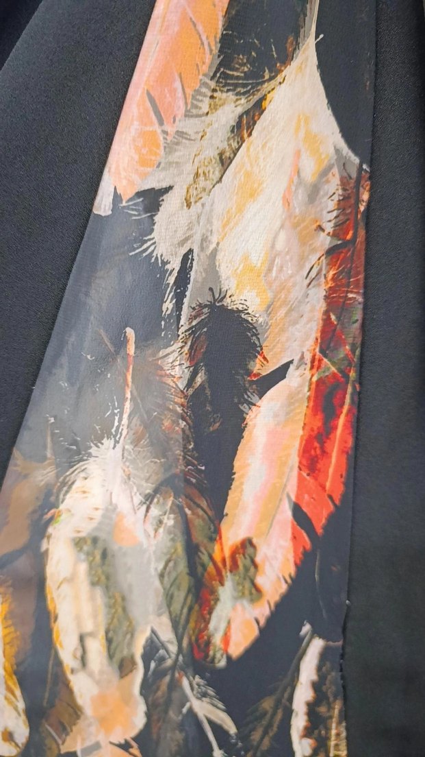 Uzun Kollu Siyah Piliseli Bohem Elbise - Görsel 5