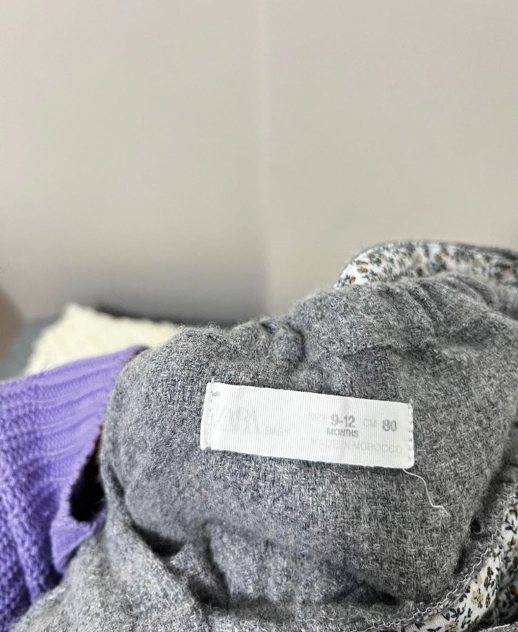 Gri Kız Çocuk Fırfırlı Triko Elbise - Görsel 2