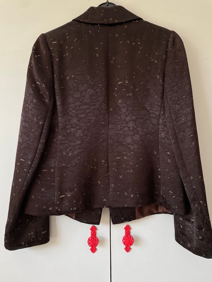 Kahverengi Düğmeli Kadın Blazer Ceket - Görsel 5