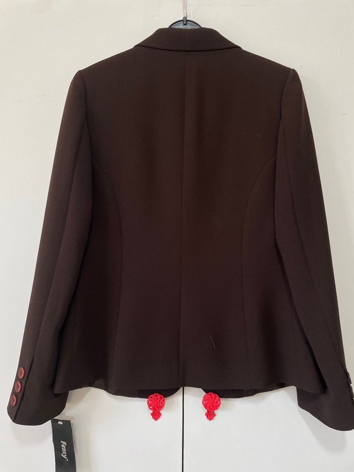 Kadın Kahverengi Düğmeli Blazer Ceket - Görsel 2