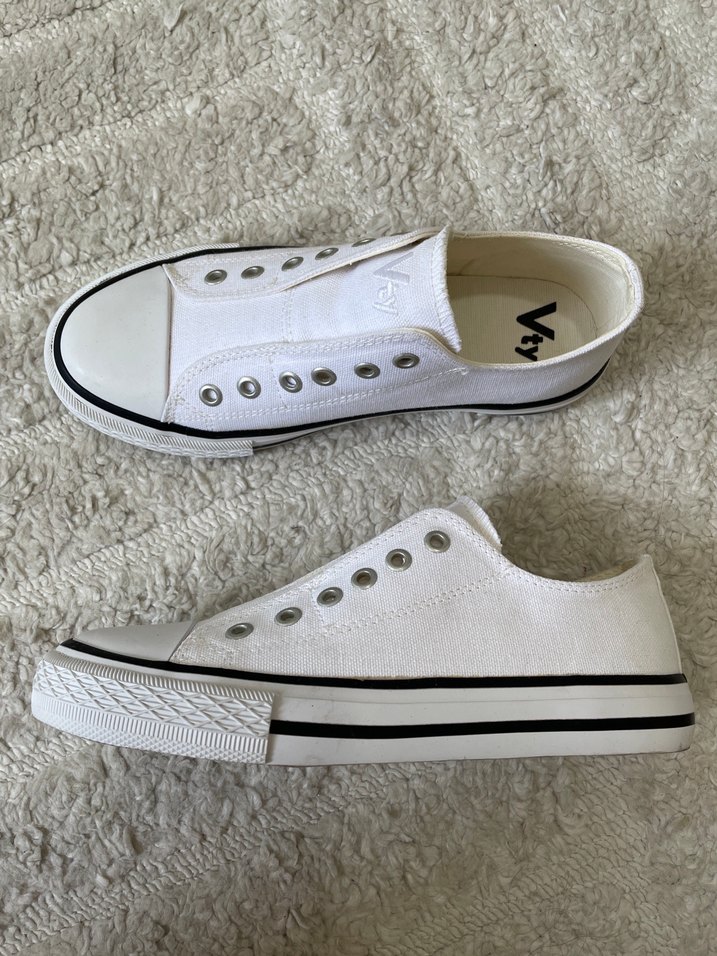 Bağcıksız Beyaz Kadın Spor Ayakkabı - Görsel 5