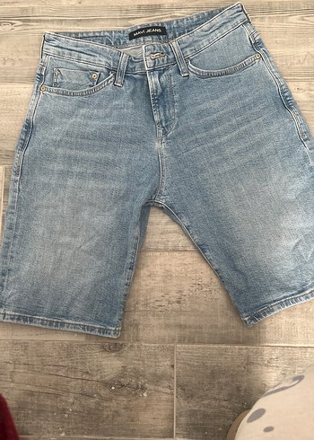 Mavi Düğmeli erkek jean şort - Görsel 5