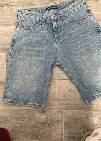 Mavi Düğmeli erkek jean şort - Görsel 4