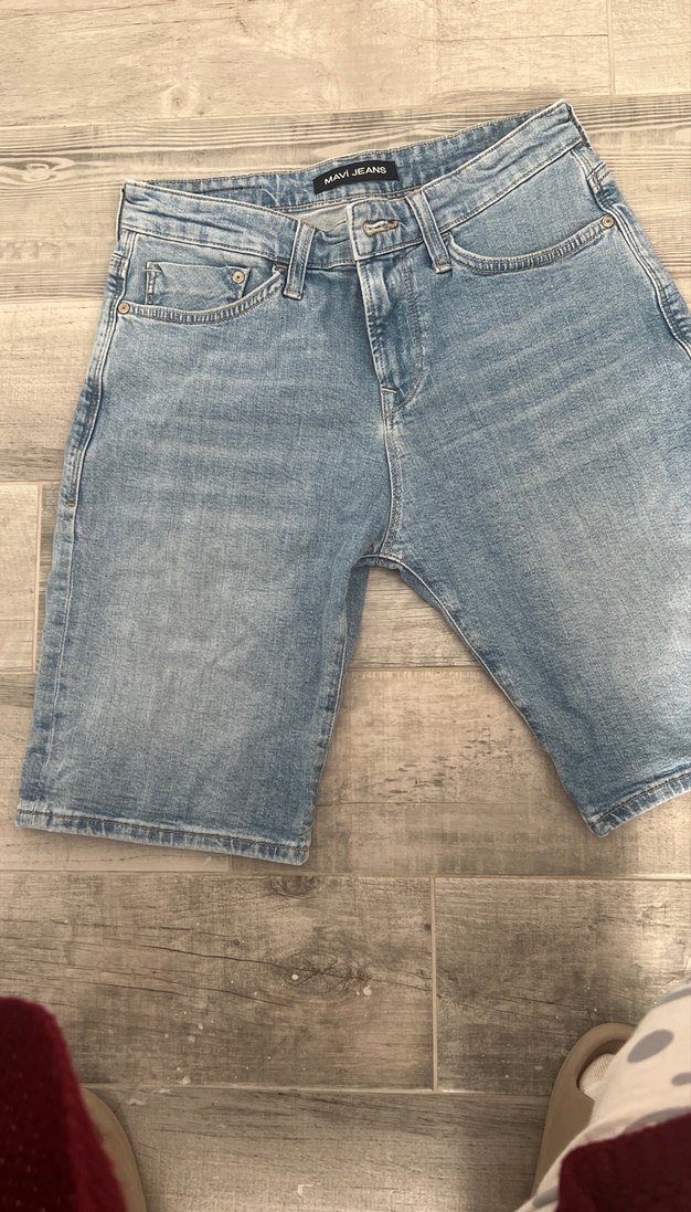 Mavi Düğmeli erkek jean şort - Görsel 4