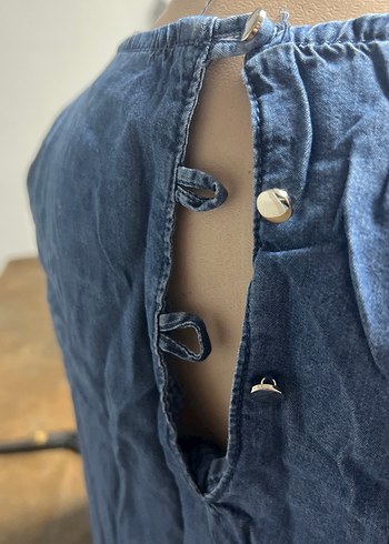 Mavi Uzun Kollu Hamile Denim Tunik - Görsel 4