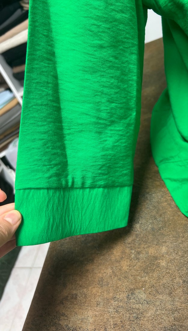 Yeşil Salaş Kadın Keten Gömlek - Görsel 2