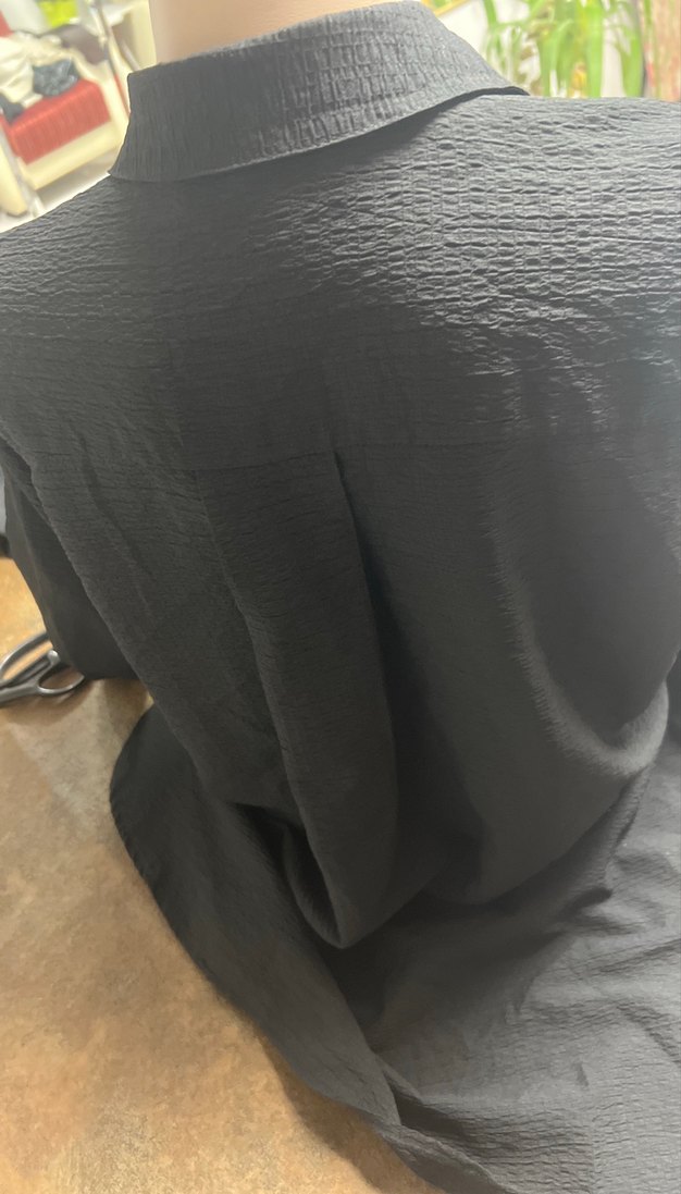 Gri Keten Kadın Uzun Kollu Gömlek - Görsel 5