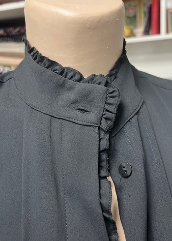 Siyah Uzun Kollu Kadın Gömlek - Görsel 2