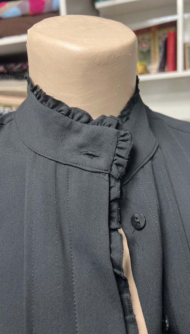 Siyah Uzun Kollu Kadın Gömlek - Görsel 2