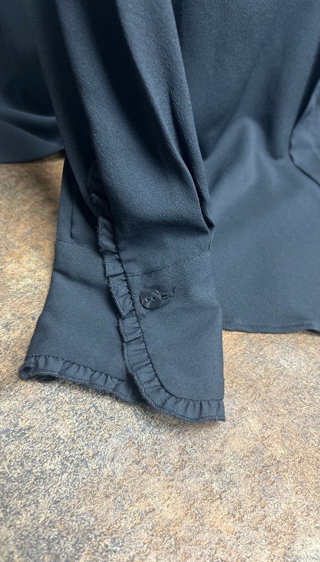 Siyah Uzun Kollu Kadın Gömlek - Görsel 3