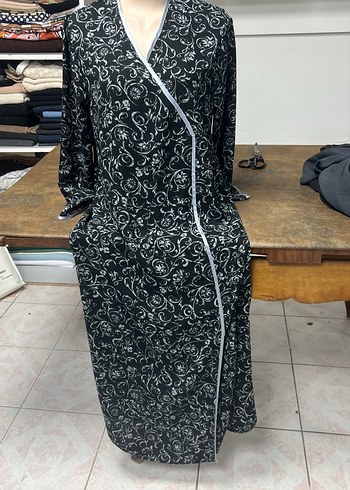 Gri Desenli Uzun Kollu Kadın Elbise - Görsel 2