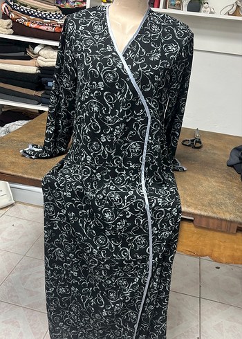 Gri Desenli Uzun Kollu Kadın Elbise - Görsel 8