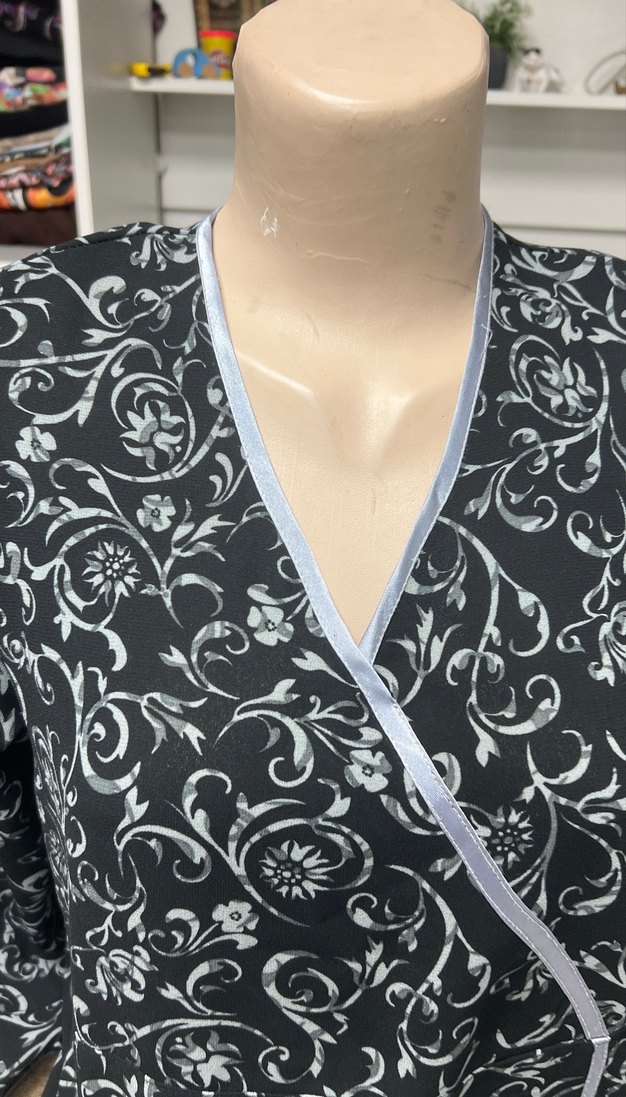 Gri Desenli Uzun Kollu Kadın Elbise - Görsel 3