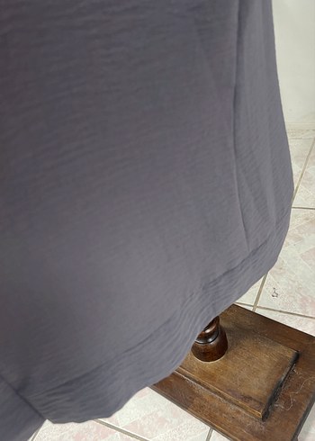 Düğmeli Gri Uzun Hamile uzun tunik - Görsel 4