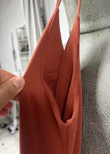 Kadın Camel Uzun Drapeli Bohem Elbise - Görsel 5