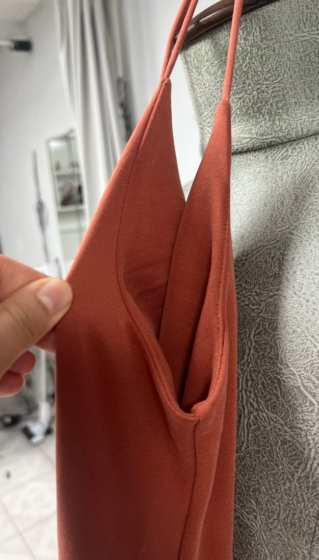 Kadın Camel Uzun Drapeli Bohem Elbise - Görsel 5