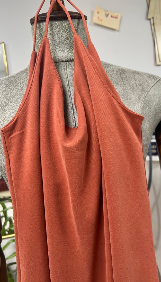 Kadın Camel Uzun Drapeli Bohem Elbise - Görsel 4