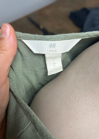 Kadın V Yaka Keten Midi Elbise - Görsel 9