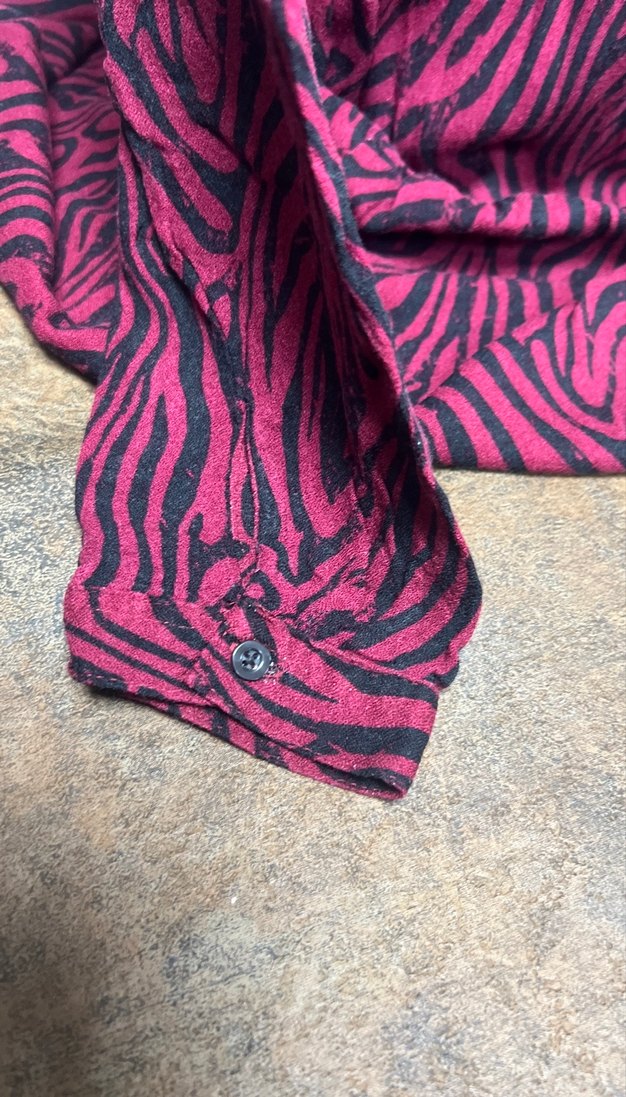 Bordo Zebra Desenli Uzun Kollu Hamile Tunik - Görsel 3