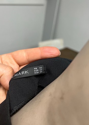 Kadın Siyah Midi Ofis Elbisesi V Yaka - Görsel 7