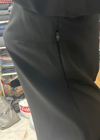 Kadın Siyah Midi Ofis Elbisesi V Yaka - Görsel 10