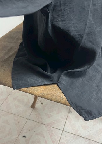 Düğmeli Siyah Kadın Uzun Kollu Gömlek - Görsel 3