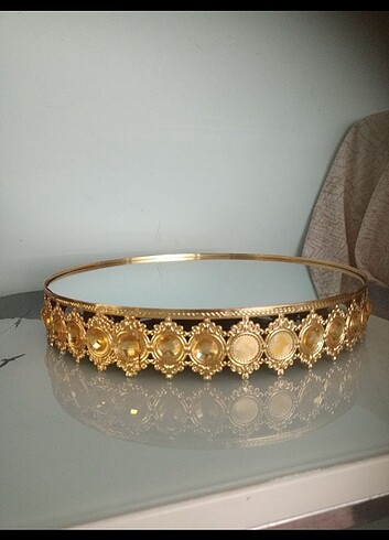 Diğer Aynali Gold masa üstü süsü tepsi