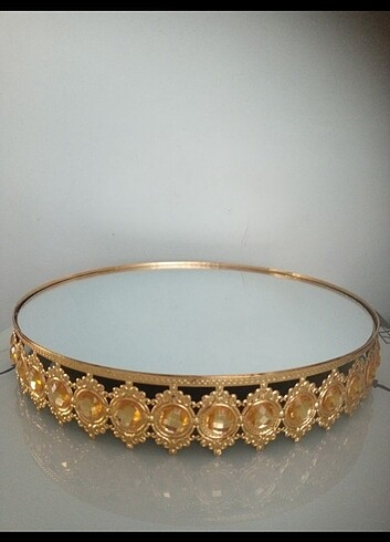 Beden Aynali Gold masa üstü süsü tepsi